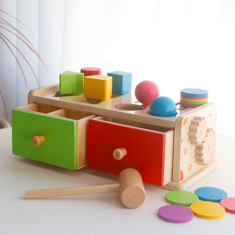 Wooden Blocks Stacking - Montessori Wooden Sorting Stacking Toy for