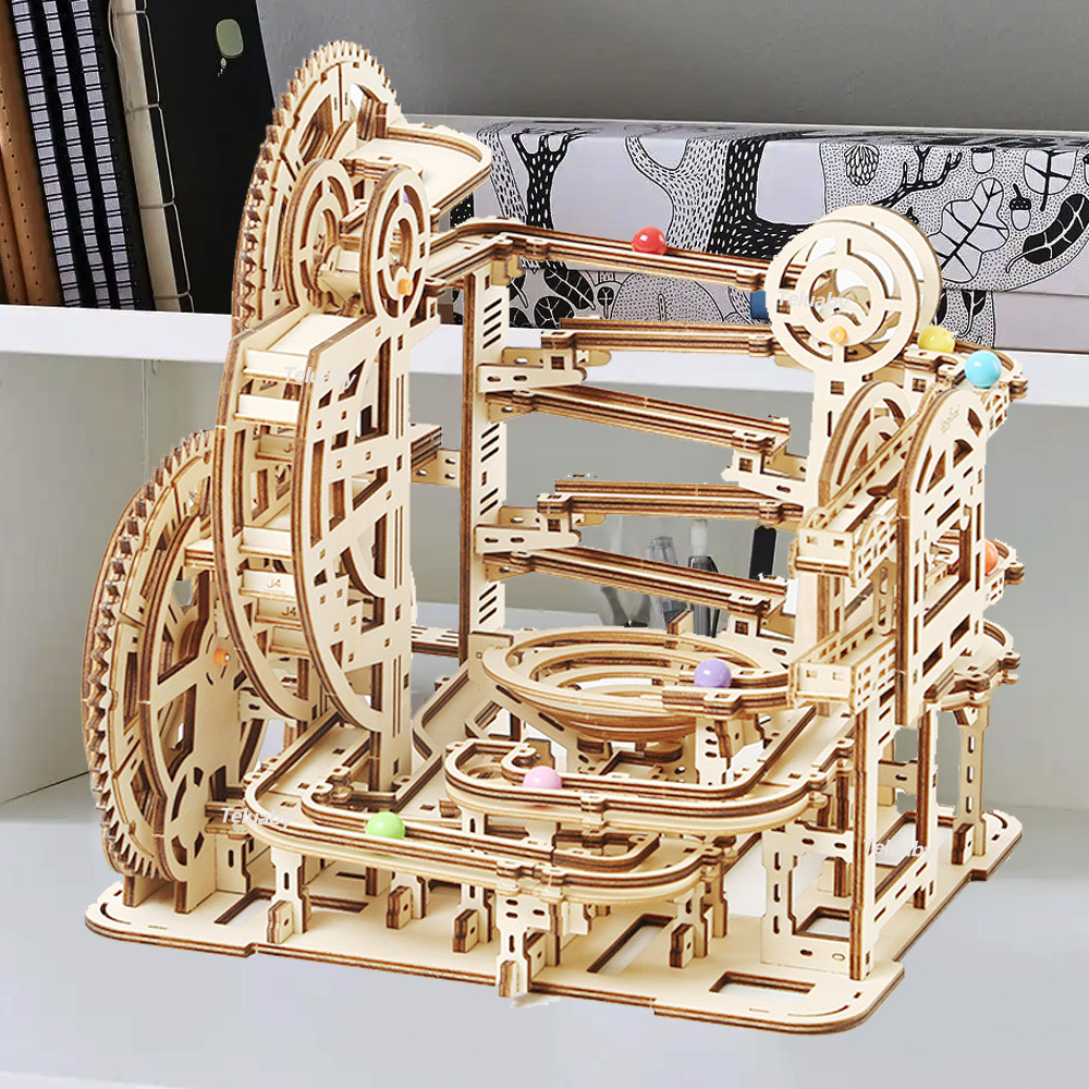 Marble Run Set - 3d Wooden Puzzle Marble Runs Mechanical