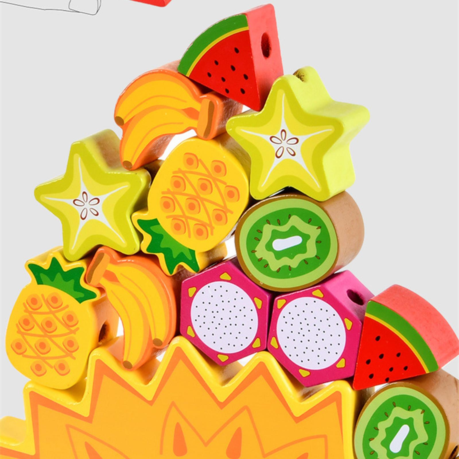 Wooden Blocks Stacking - Colorful Stacking Blocks for Children Wooden