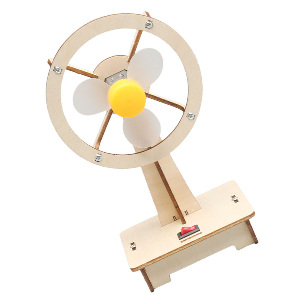 Kids Toys Electric - 1Set Wooden Fan DIY Assembly Manual