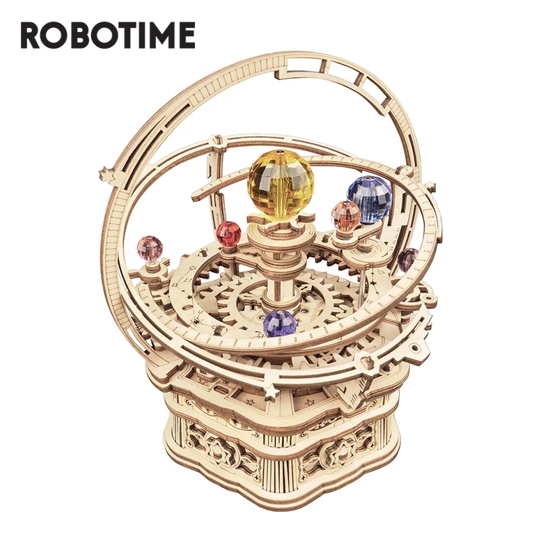 Wooden Blocks Stacking - Robotime Rokr 84pcs Rotatable DIY 3D