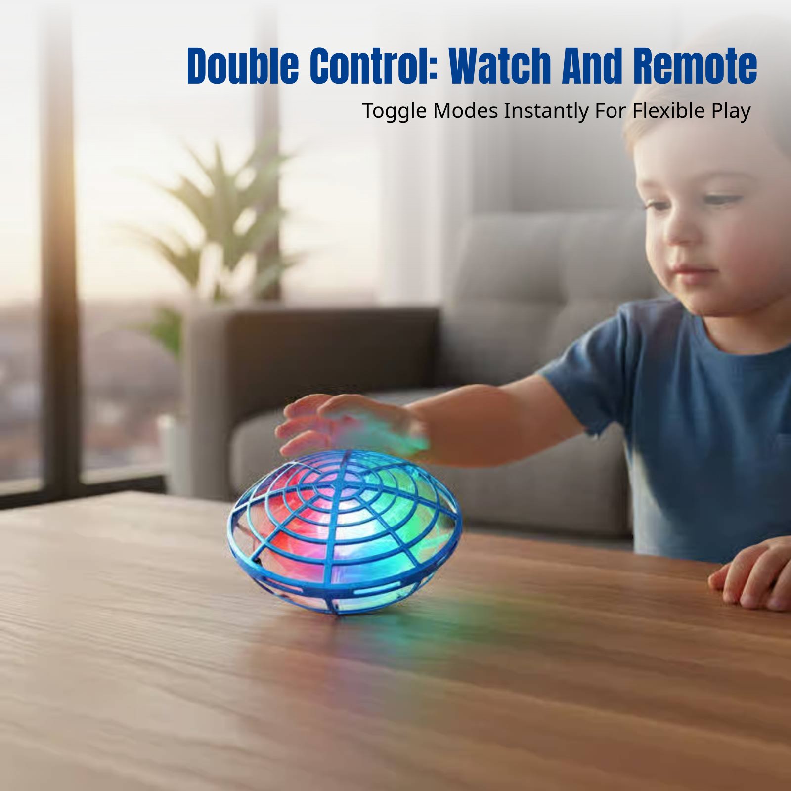 Kids Toys Electric - Detector Gesture Flying Disc, 4-Axis Rotating