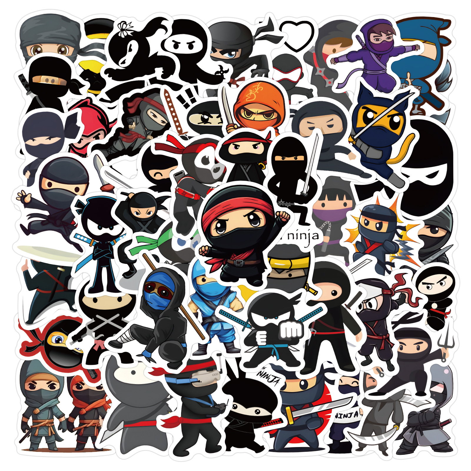 60PCS Ninja Samurai Cartoon Im – Kids Toys Cartoon Images recenzja i cena