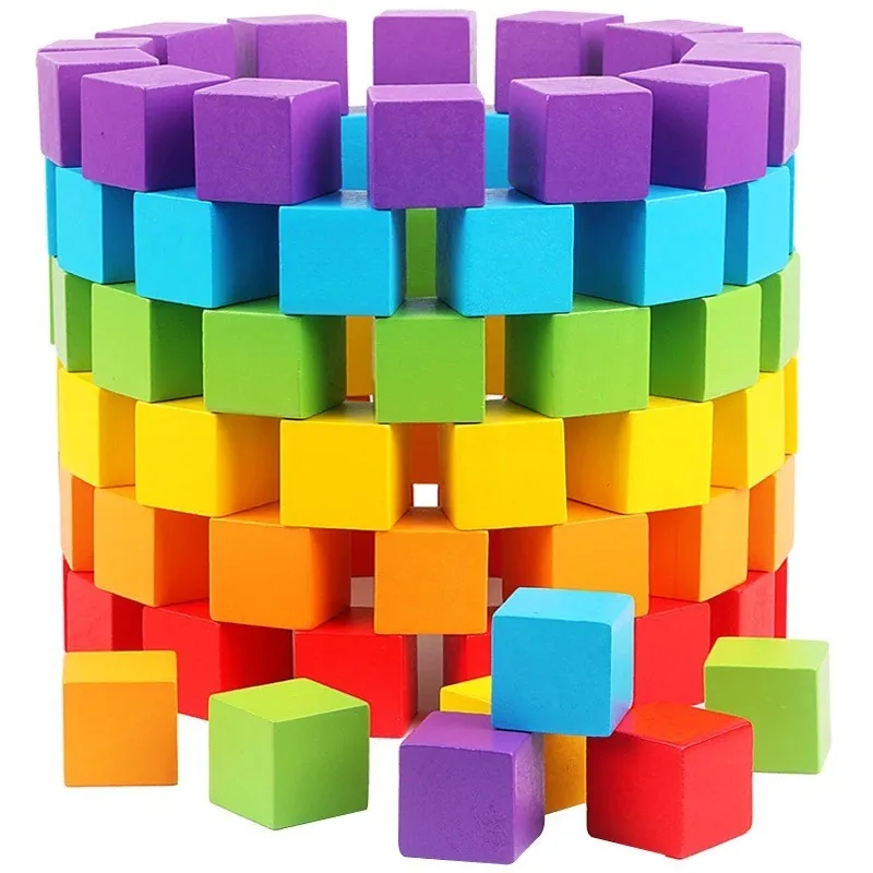30Pcs/Set 2*2*2cm Colorful Woo – Wooden Blocks Stacking recenzja i cena