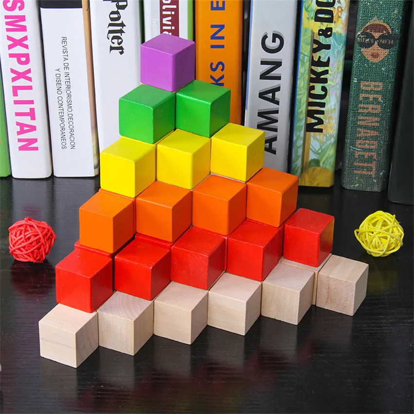 30Pcs/Set 2*2*2cm Colorful Woo – Wooden Blocks Stacking recenzja i cena