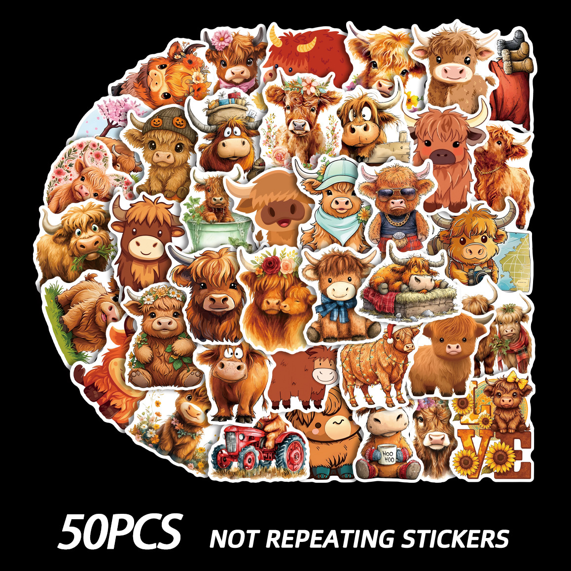50PCS Cute Yak Stickers Cartoo – Kids Toys Cartoon Images recenzja i cena
