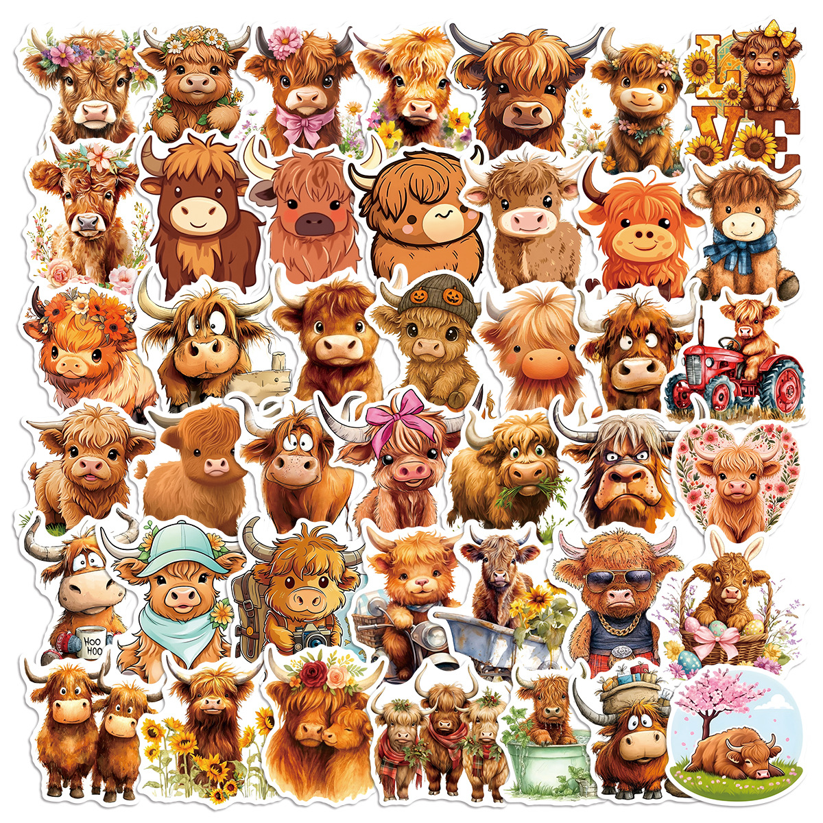 50PCS Cute Yak Stickers Cartoo – Kids Toys Cartoon Images recenzja i cena