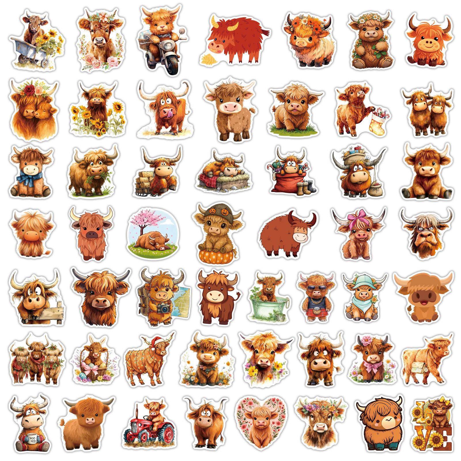 50PCS Cute Yak Stickers Cartoo – Kids Toys Cartoon Images recenzja i cena
