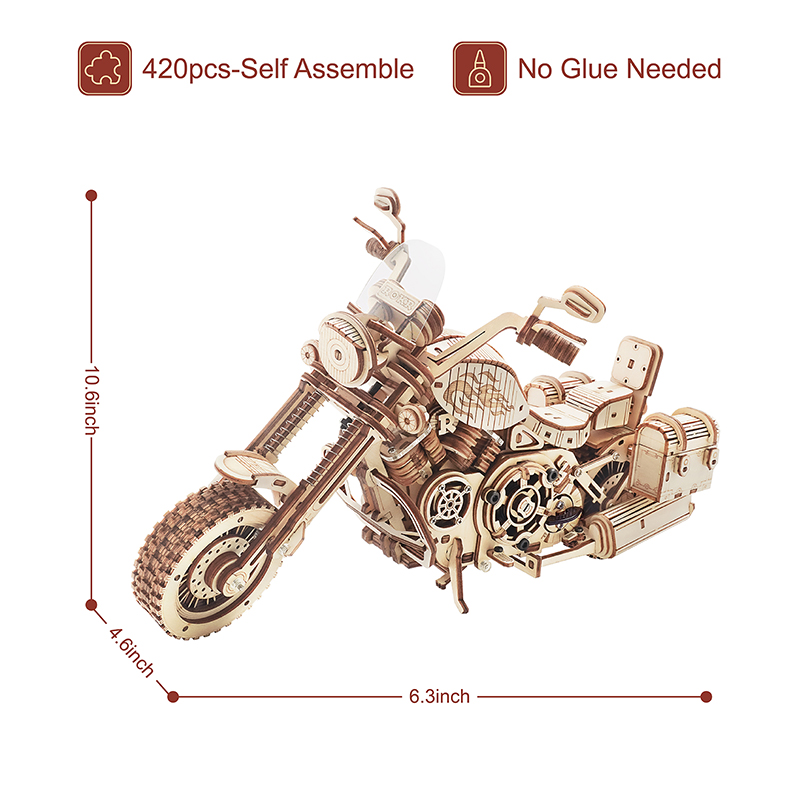 Robotime Motorcycle Puzzle 3D  – Wooden Blocks Stacking recenzja i cena