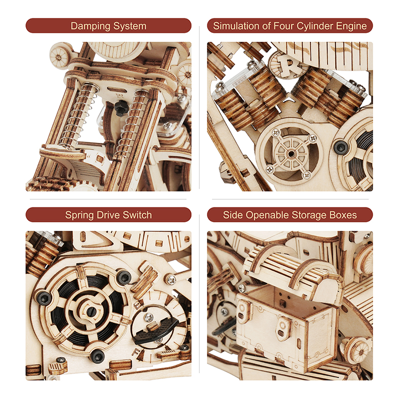 Robotime Motorcycle Puzzle 3D  – Wooden Blocks Stacking recenzja i cena
