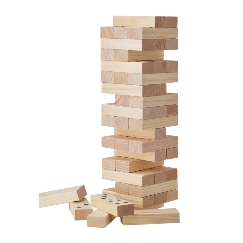 Tumbling Tower with 54 Blocks, – Wooden Blocks Stacking recenzja i cena