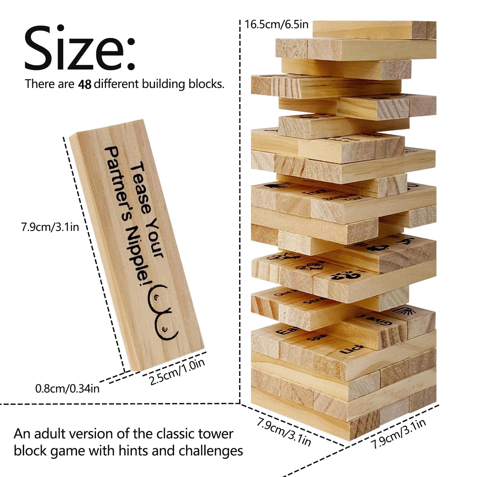 48Pc Sex Block Game For Adults – Wooden Blocks Stacking recenzja i cena