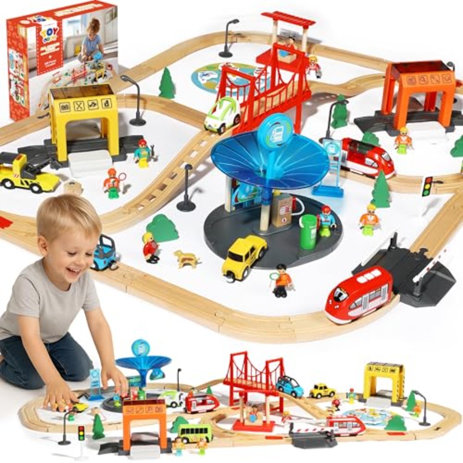 Wooden train set for toddlers  – Kids Toys Electric recenzja i cena