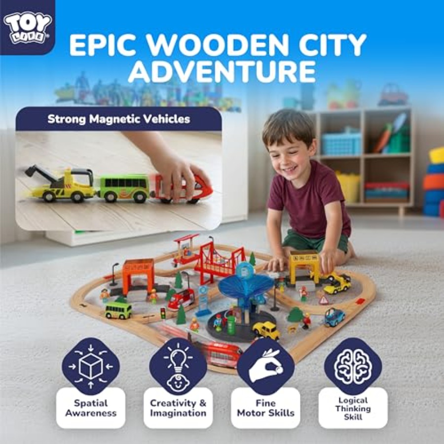 Wooden train set for toddlers  – Kids Toys Electric recenzja i cena