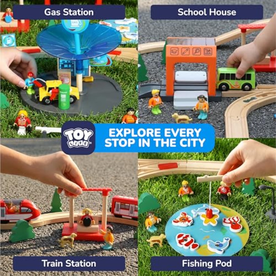 Wooden train set for toddlers  – Kids Toys Electric recenzja i cena