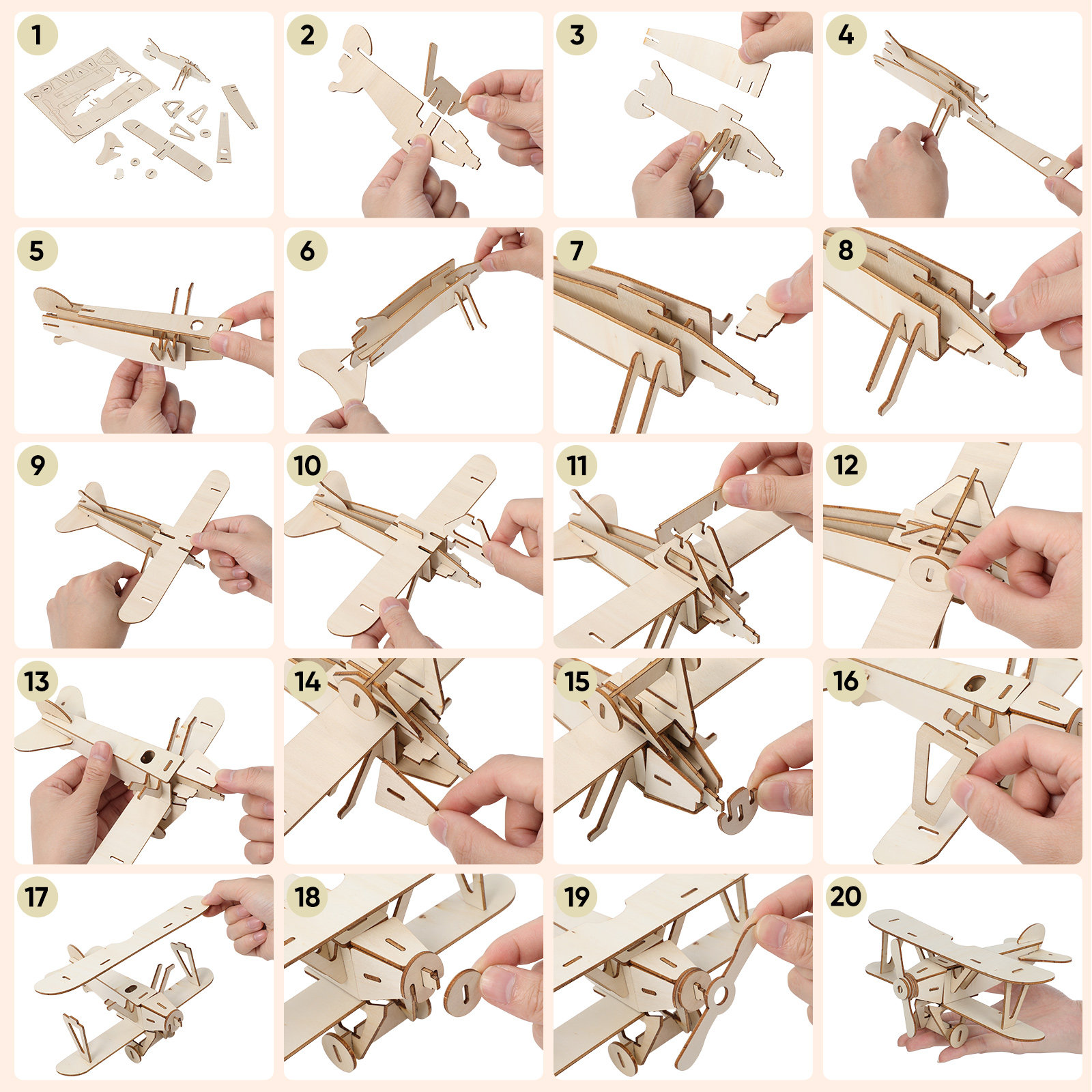 DIY Wooden 3D Airplane Assembl – Wooden Puzzle Kids recenzja i cena