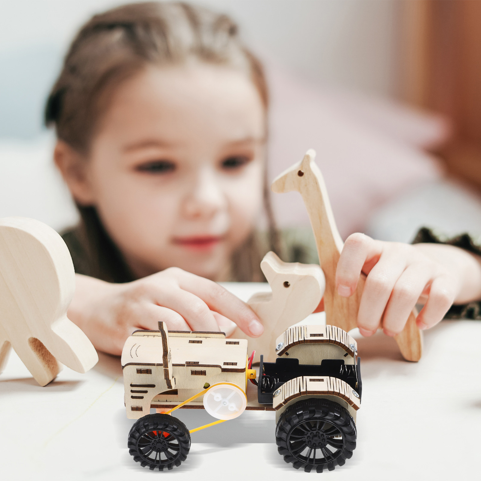 1Set DIY Tractor Science Exper – Wooden Puzzle Kids recenzja i cena