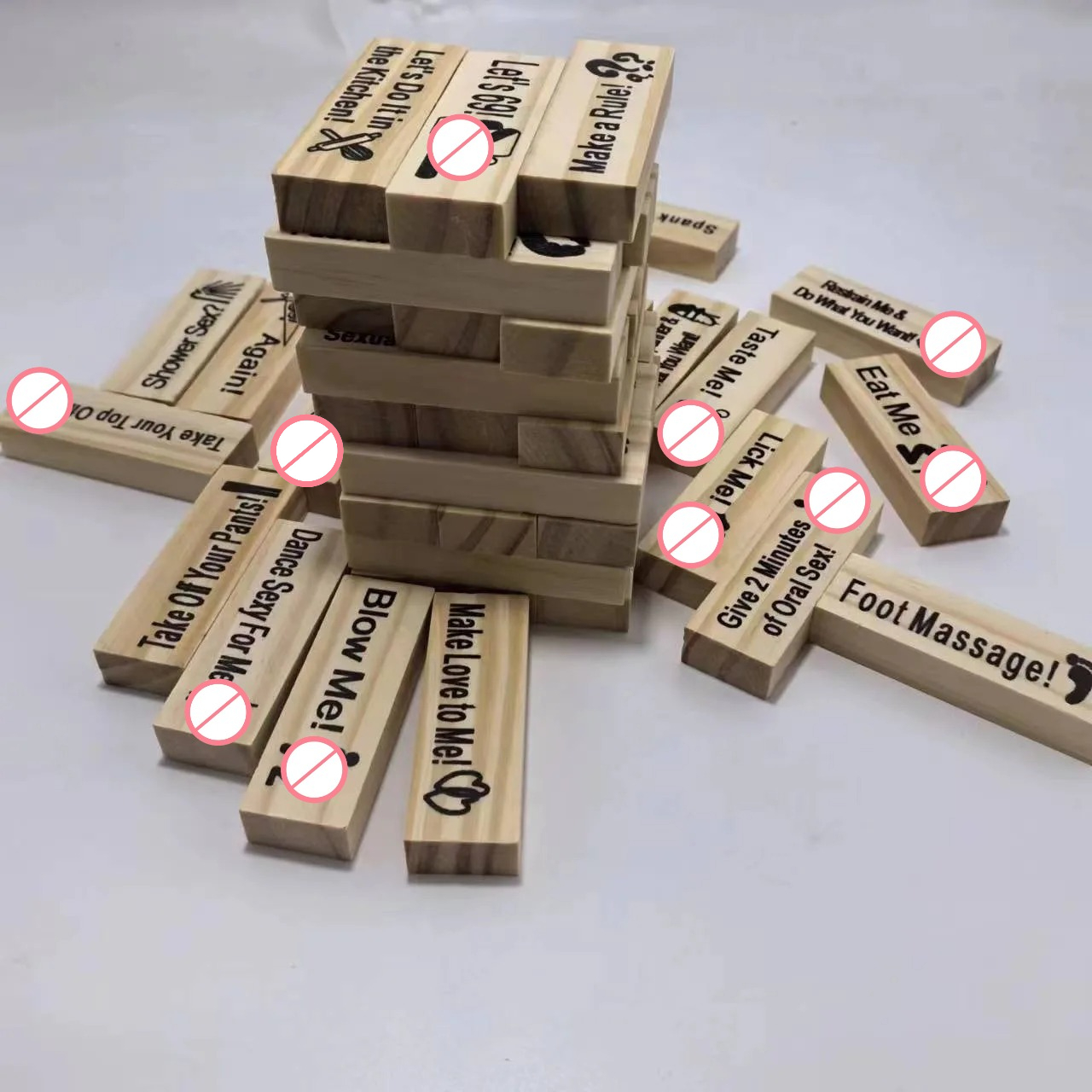 English and French 48pcs Coupl – Wooden Blocks Stacking recenzja i cena