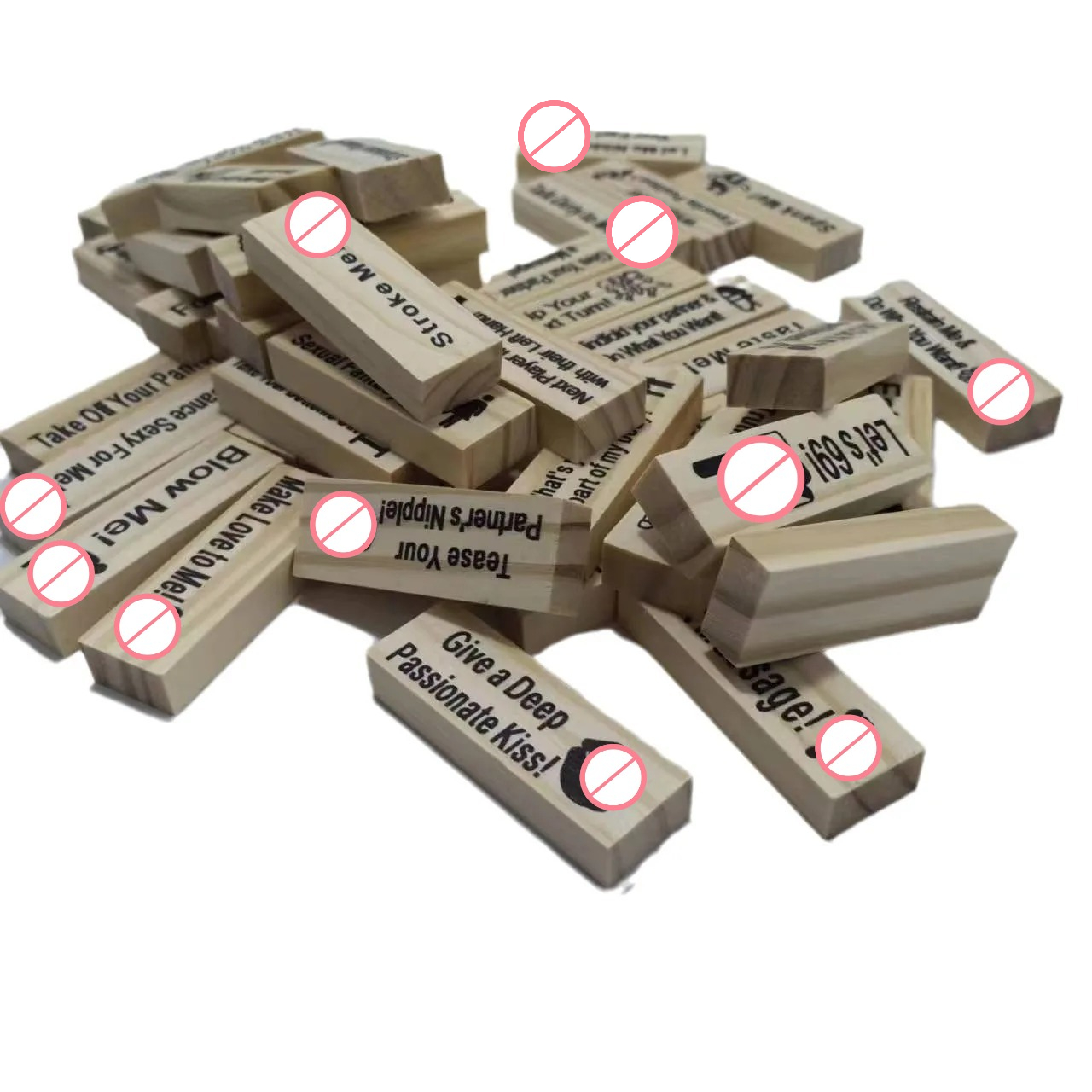 English and French 48pcs Coupl – Wooden Blocks Stacking recenzja i cena