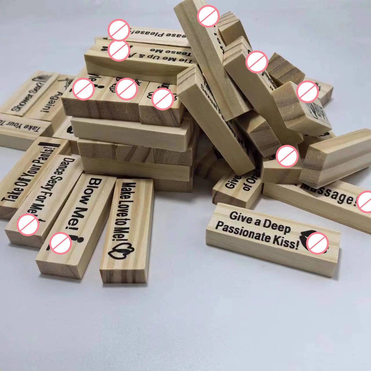 English and French 48pcs Coupl – Wooden Blocks Stacking recenzja i cena