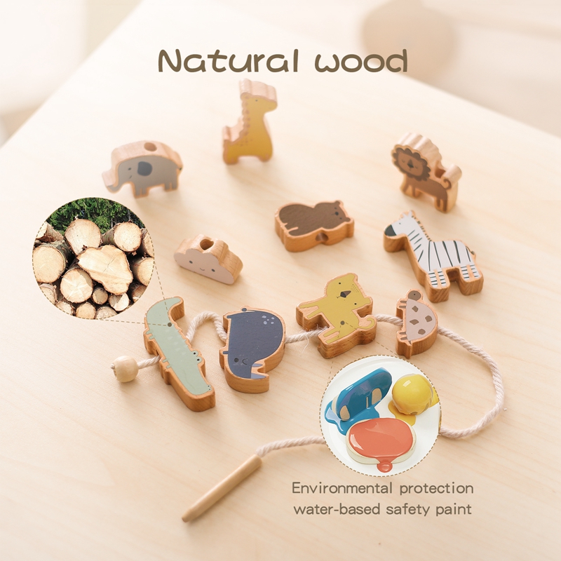 Baby Animal Threading Toys Woo – Wooden Blocks Stacking recenzja i cena