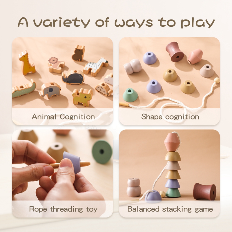 Baby Animal Threading Toys Woo – Wooden Blocks Stacking recenzja i cena