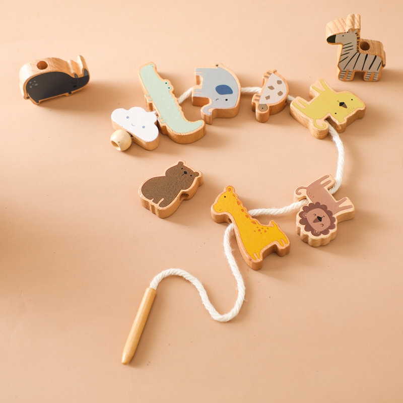 Baby Animal Threading Toys Woo – Wooden Blocks Stacking recenzja i cena