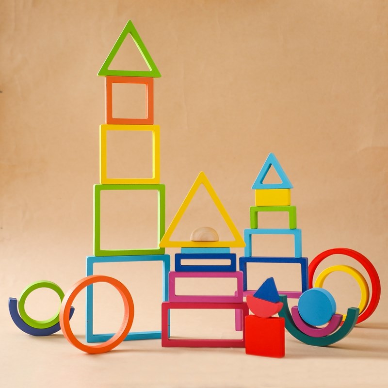 Montessori Wooden Block Toys B – Wooden Blocks Stacking recenzja i cena