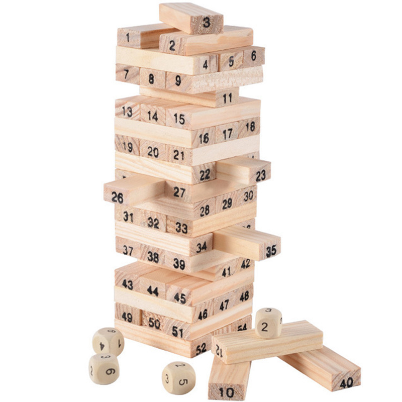 54Pcs Building Blocks Toy Funn – Wooden Blocks Stacking recenzja i cena