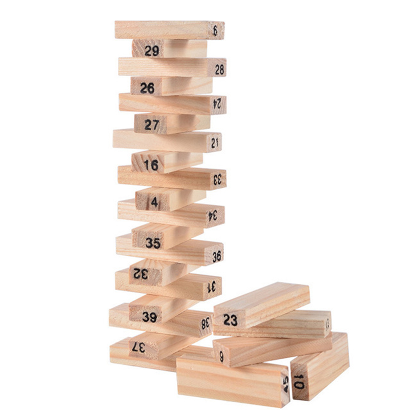 54Pcs Building Blocks Toy Funn – Wooden Blocks Stacking recenzja i cena