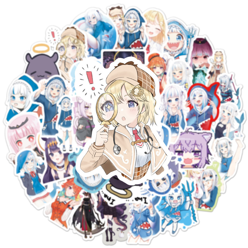 10/50PCS Gawr Gura Stickers Sh – Kids Toys Cartoon Images recenzja i cena
