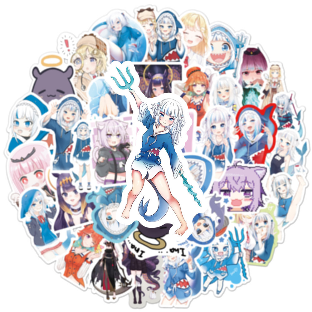 10/50PCS Gawr Gura Stickers Sh – Kids Toys Cartoon Images recenzja i cena