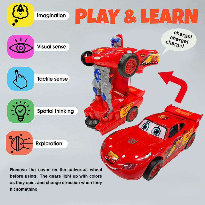 Red racing car transformation  – Kids Toys Electric recenzja i cena