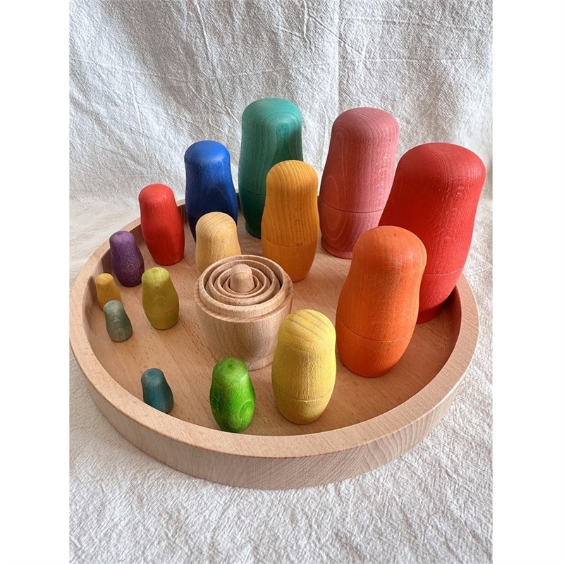 Kids Wooden Toys Beech Rainbow – Wooden Blocks Stacking recenzja i cena