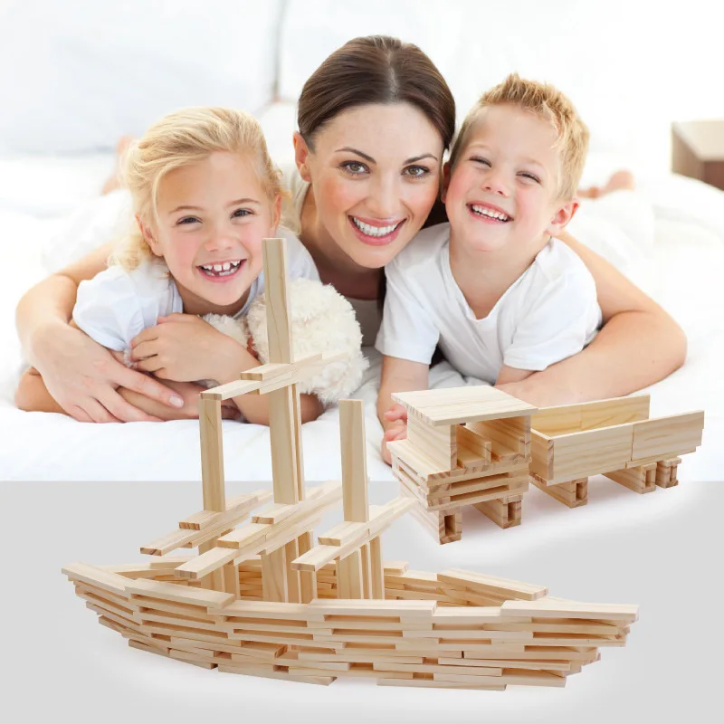 100PCS Classic Wooden Building – Wooden Blocks Stacking recenzja i cena