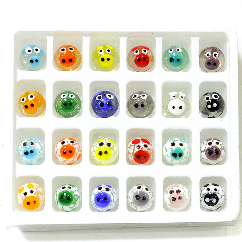 24Pcs Cute Rare Glass Marbles  – Kids Toys Cartoon Images recenzja i cena