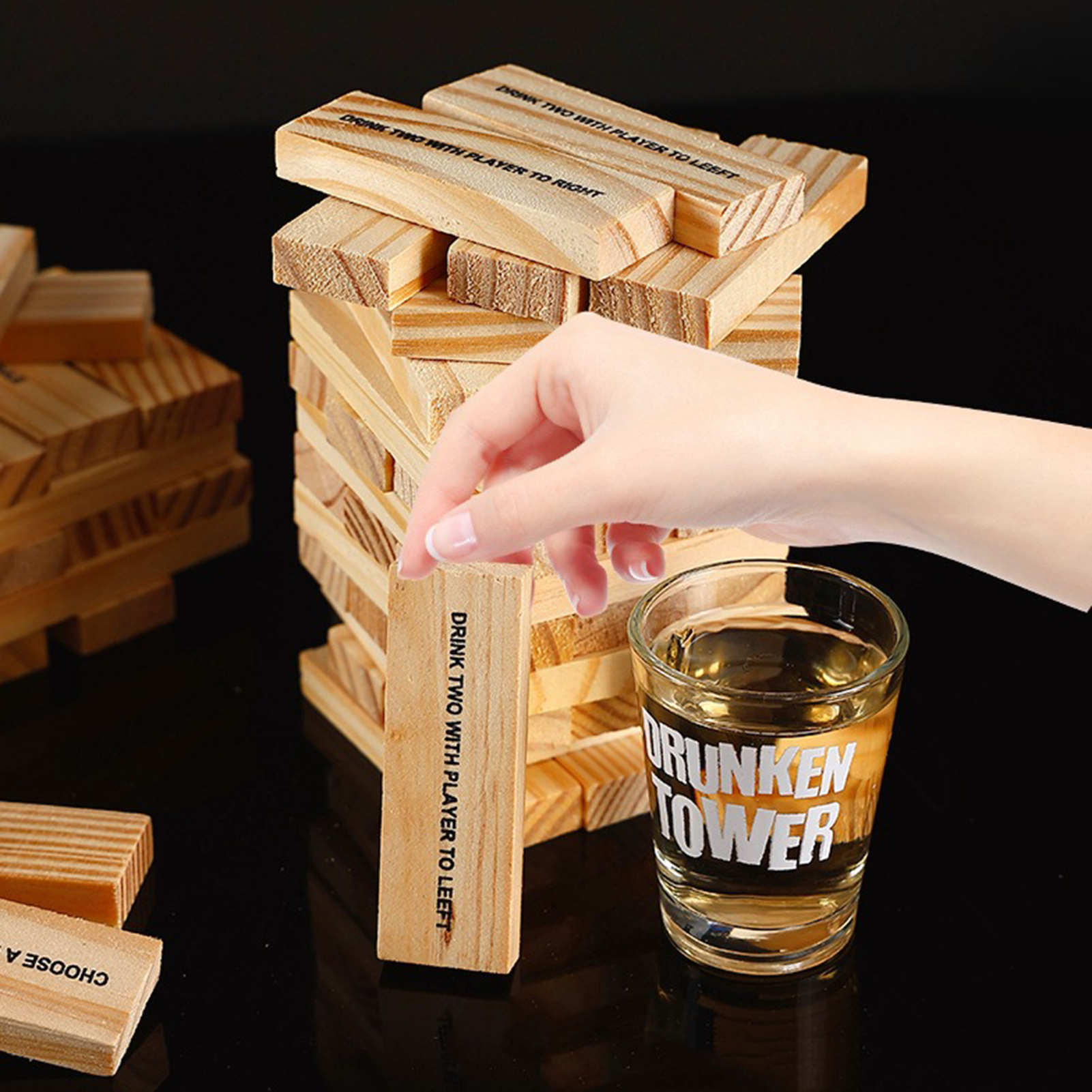 Wooden Stacking Drinking Game  – Wooden Blocks Stacking recenzja i cena