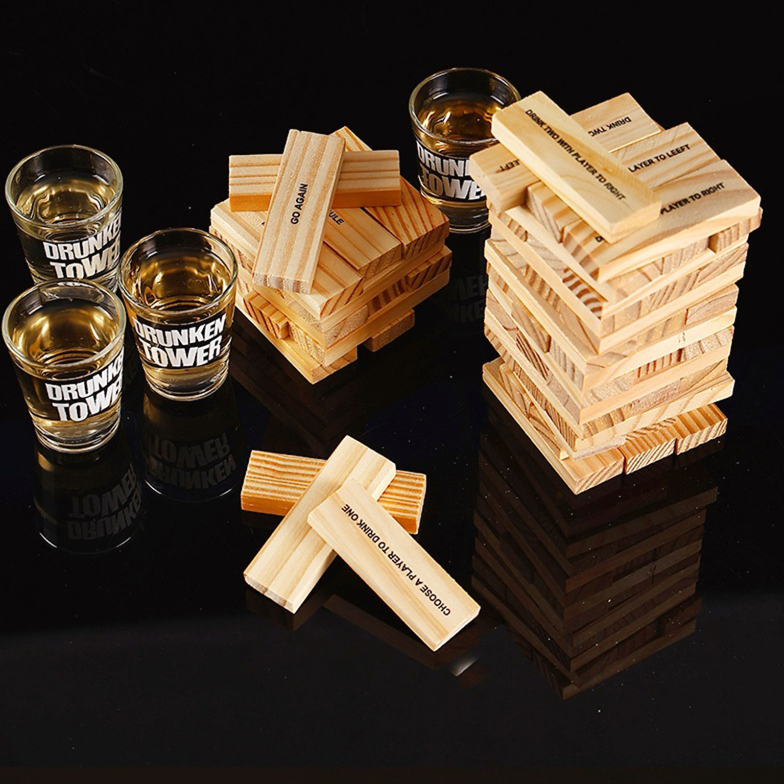 Wooden Stacking Drinking Game  – Wooden Blocks Stacking recenzja i cena