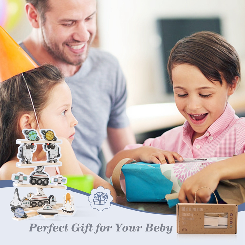 Baby Threading Toy Outer Space – Wooden Blocks Stacking recenzja i cena