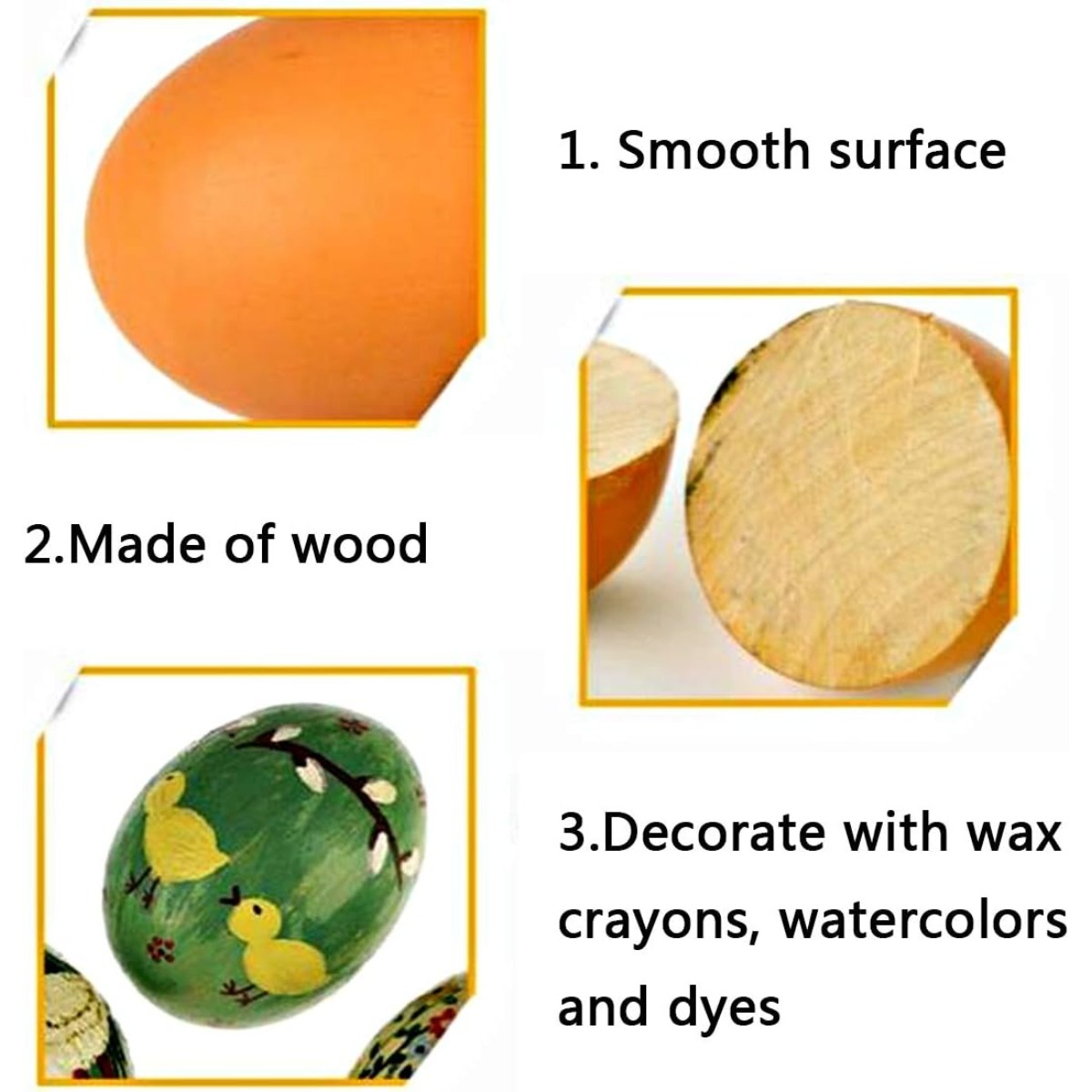 6PCS Natural Polished Wooden F – Kids Toys Play Egg recenzja i cena