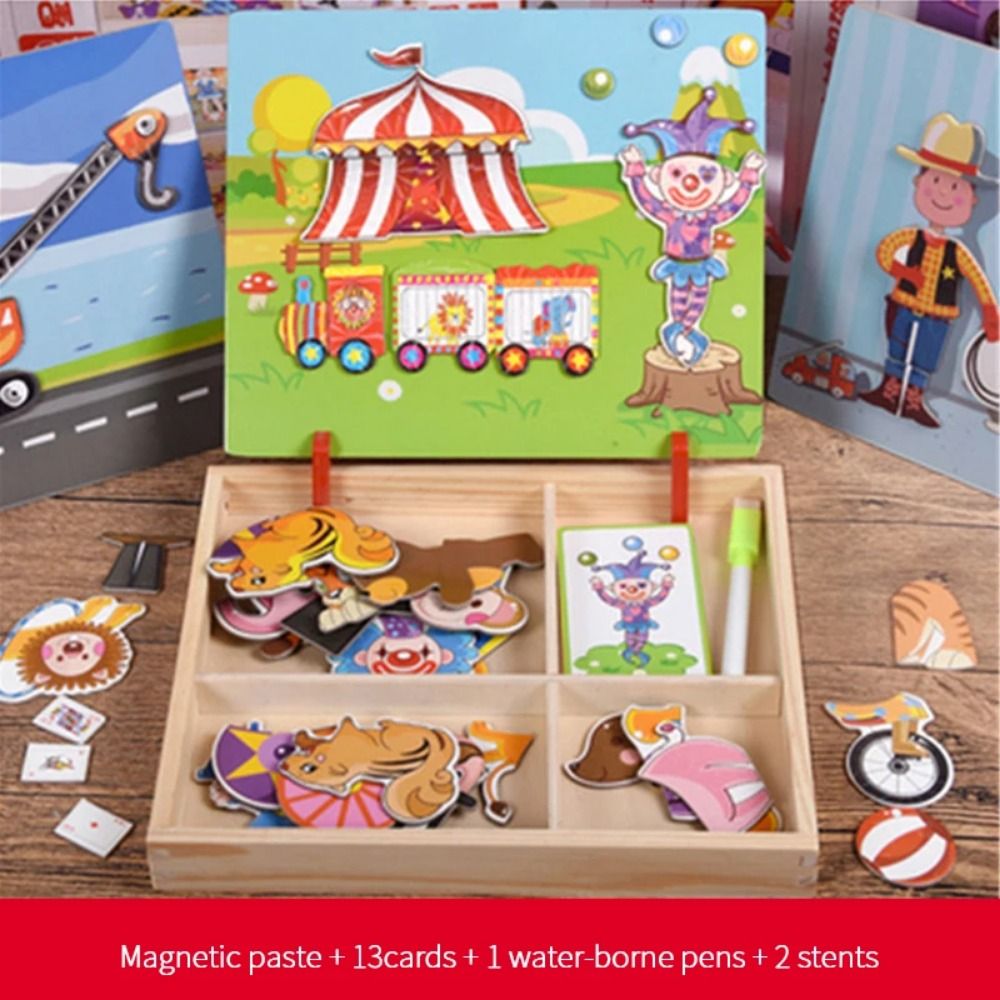 Wood Magnetic 3D Puzzles with  – Kids Toys Drawing Easy recenzja i cena