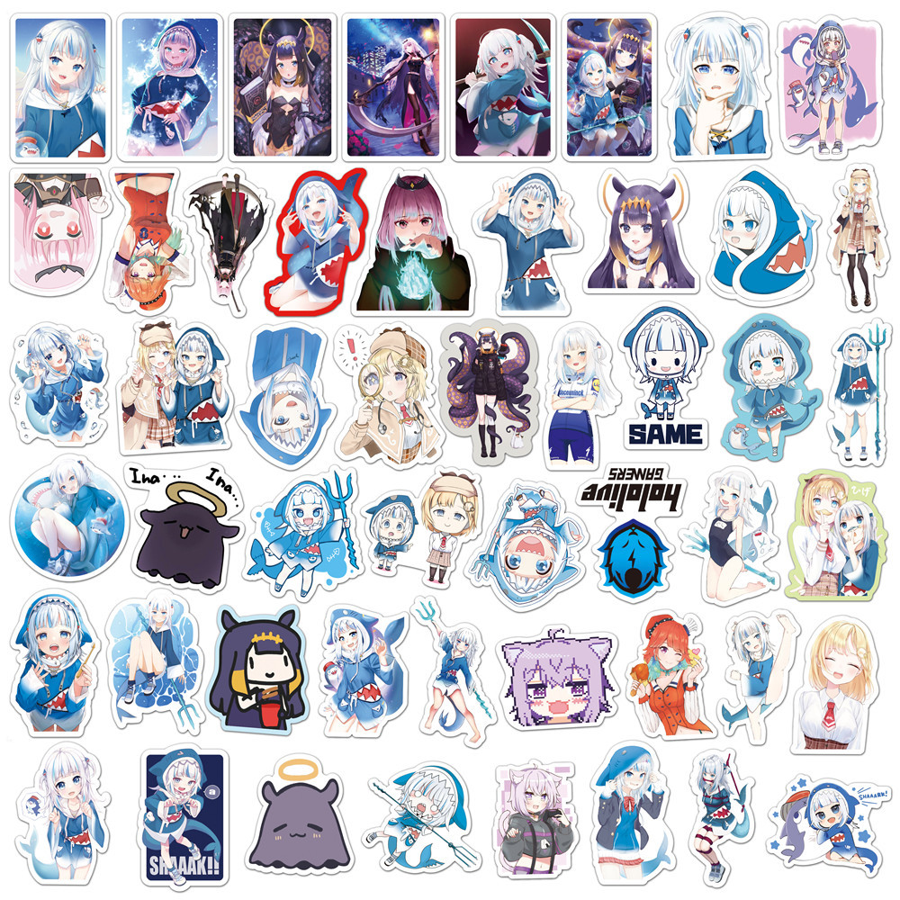 50PCS Gawr Gura Stickers Shark – Kids Toys Cartoon Images recenzja i cena